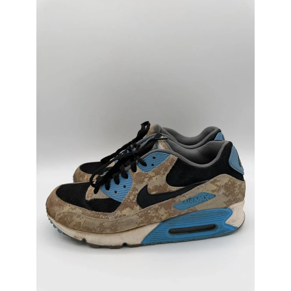 Nike Air Max 90 Premium Desert Digital Camo Blue Black 700155-200 Mens‎ 10.5